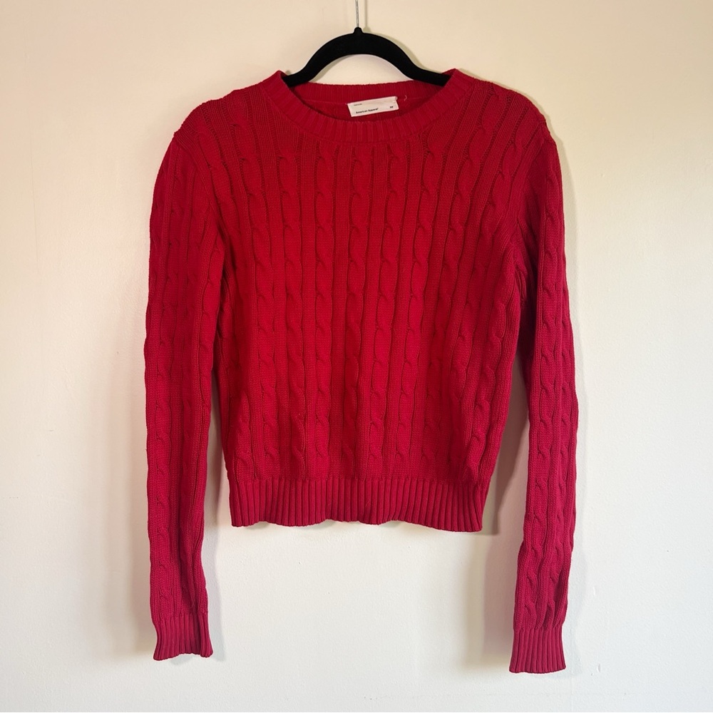 Red Cable Knit Sweater
